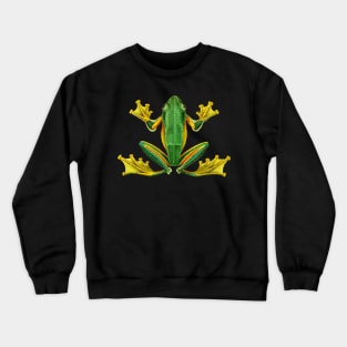 Dramabite Tree Frog Green Realistic Animal Wildlife Artistic Graphic Crewneck Sweatshirt
